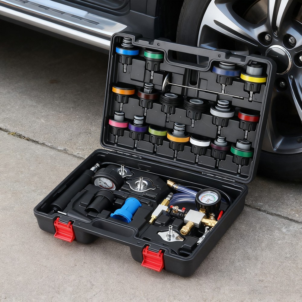 28pcs Universal Radiator Pressure Tester Kit Coolant Vacuum Type Cooling System