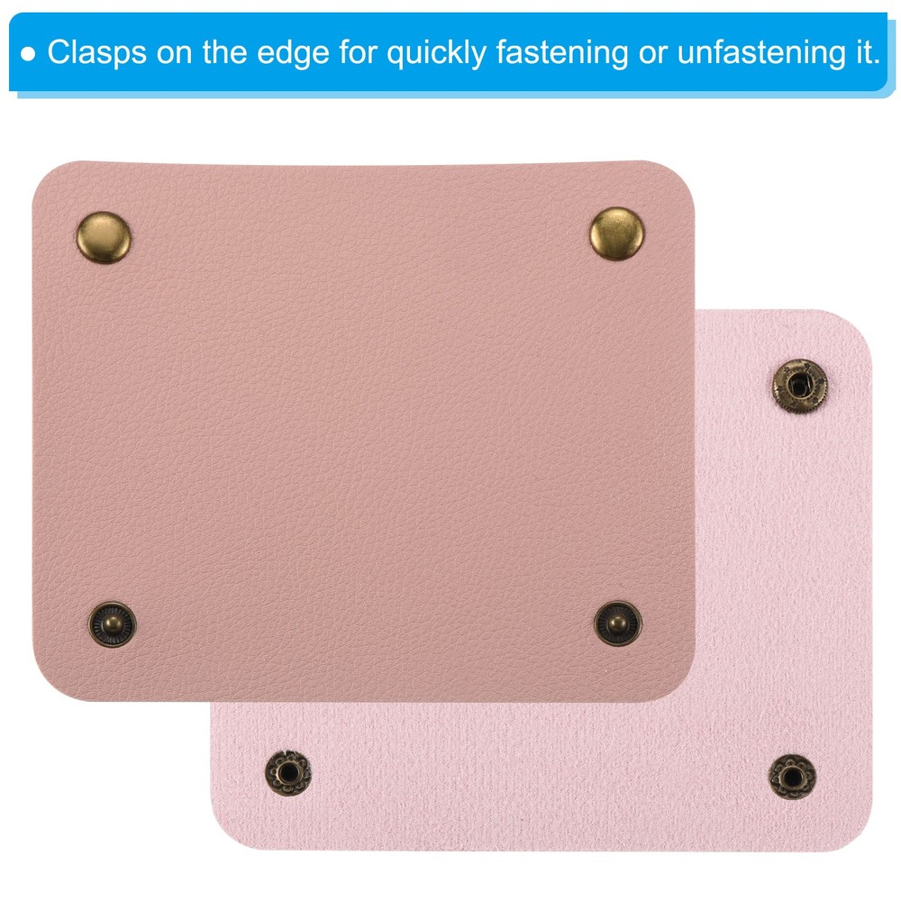 2Pack Luggage Handle Wrap PU Handbag Grip Identifier with Clasp Pink