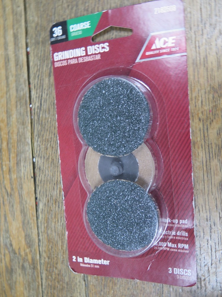 Ace 2" sanding Surface grinding Discs Twist & lock Coarse - 3 IN PACKAGE