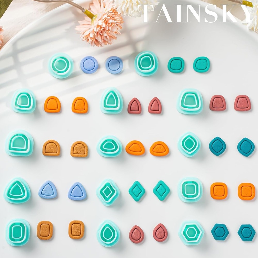 TAINSKY Polymer Clay Cutters - Frame Cutters, Boho Mini Studs Set