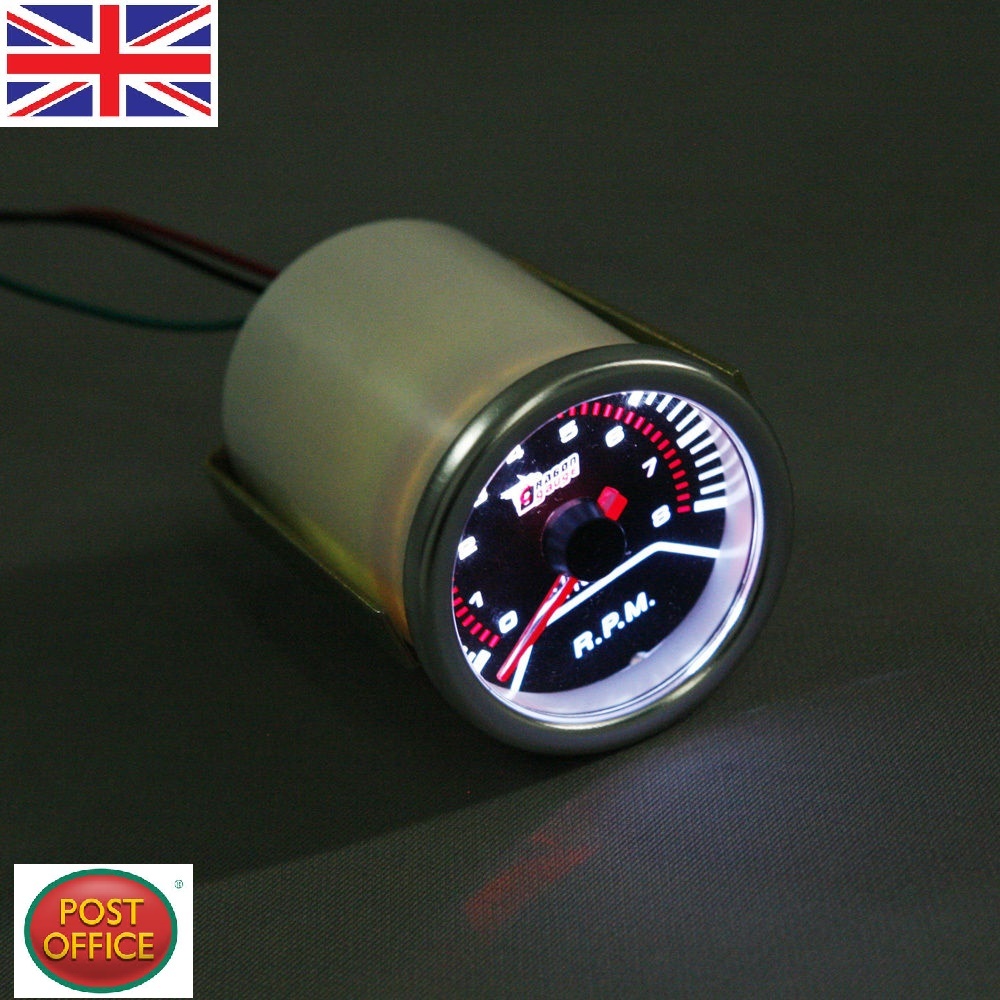 Car 2" 52mm Universal LED Rev Inter Speedometer Speedometer Gauge