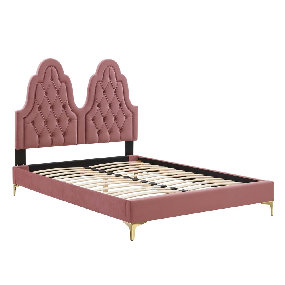 Alexandria Twin Platform Bed in Dusty Rose