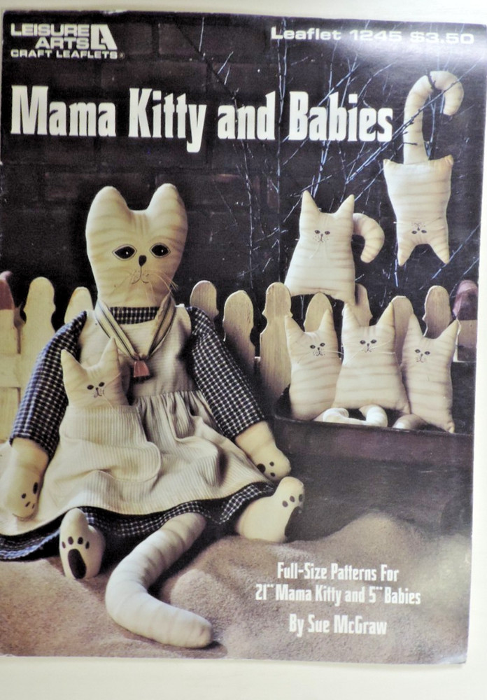 2 Doll Making Booklets Mama Kitty & Babies/Patchwork Playthings Doll Patterns