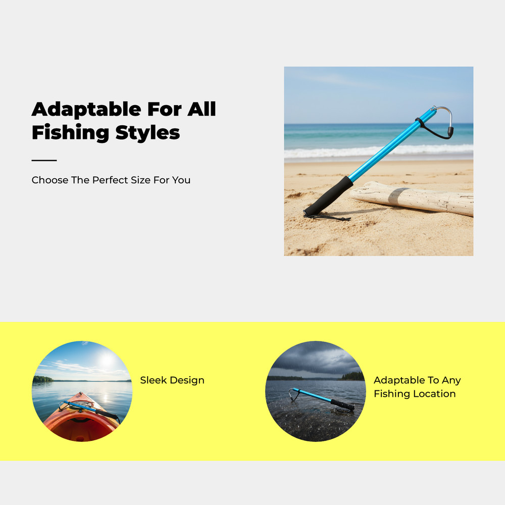 Fishing Hook, Stainless Steel, Foldable, Telescopic