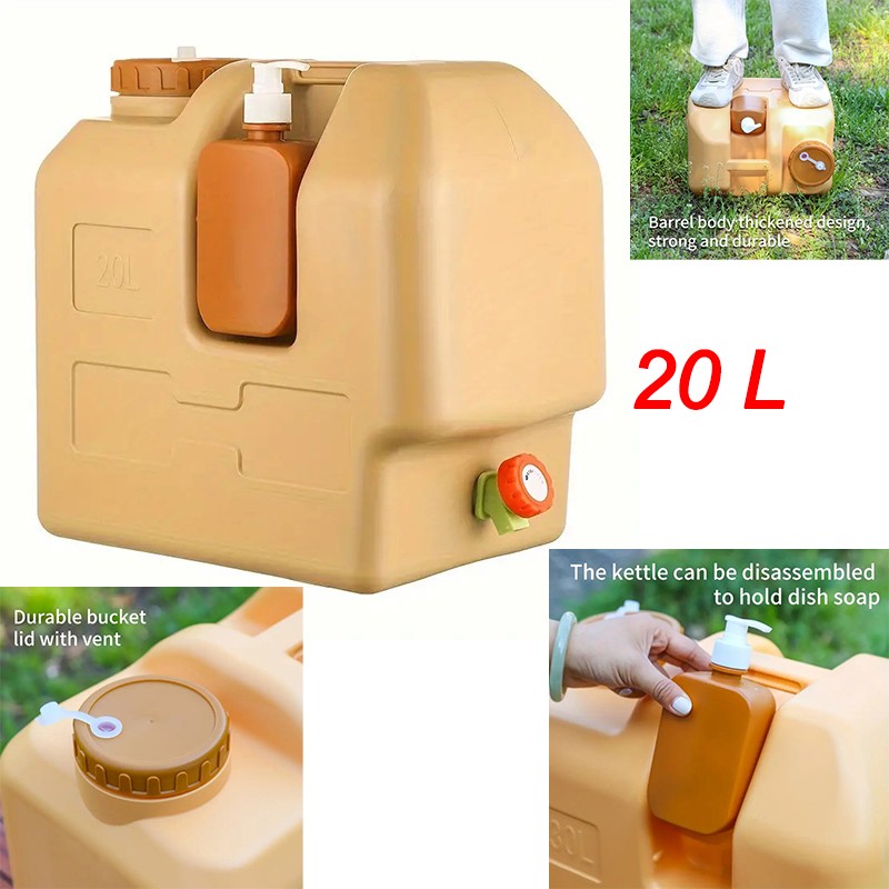 1PCSX Emergency Water Container with Spigot 5 Gallon Camping Water Storage Jug