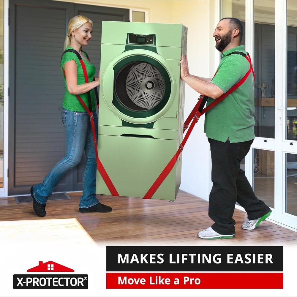 X-Protector Moving Straps - 2 Pairs - Lifting for 2 Standard, Red