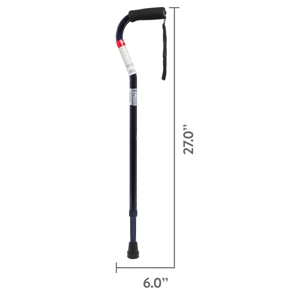 Mobility Walking Cane with Offset Handle Ice Blue Color Unisex Support Cane