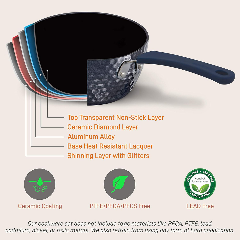 11 Piece Nonstick Ceramic Cookware Set with Cookie Sheets