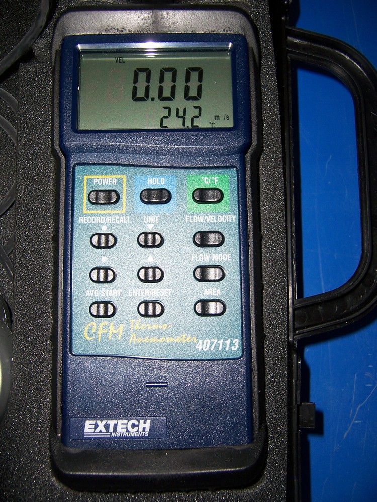 12131 Extech Thermo 407113 anometer / airflow meter