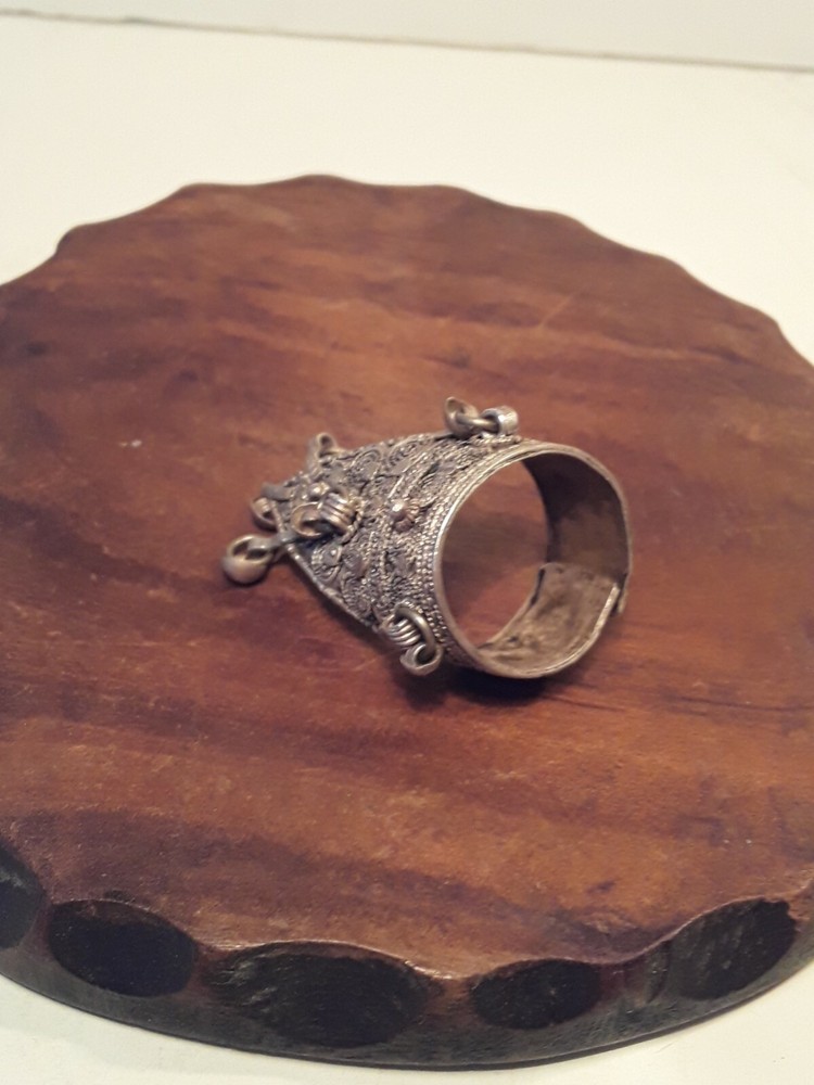 Vintage Tibetan Silver Shaker Ring Adjustable