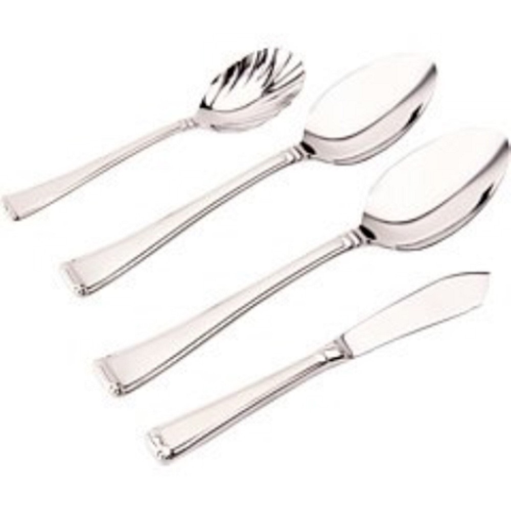 Gorham Column Frosted Serving Set 4PC Flatware Hostess 18/10 Stainless Steel NEW
