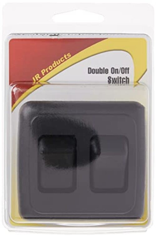 12235 Black Double SPST On-Off Switch with Bezel