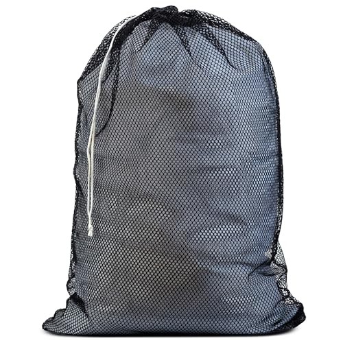 Mesh XL Laundry Bag - Durable, Machine Washable with Secure Drawstring 1 Black