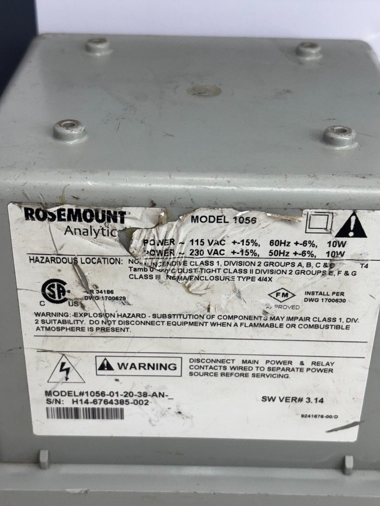 Rosemount Emerson 1056-01-20-38-AN- Analyzer 1056