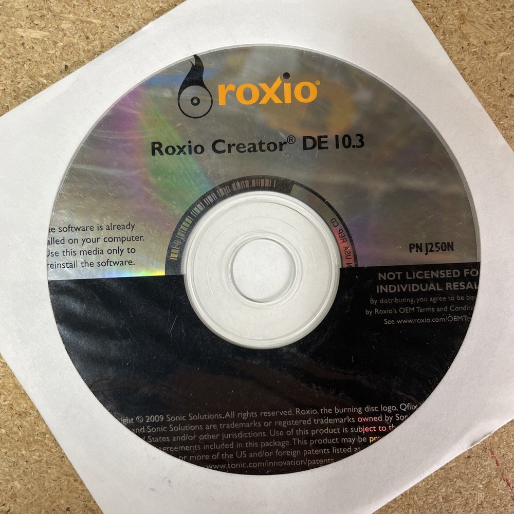 Roxio Creator DE 10.3 Software To Create Or Burn  Cd's And Dvd's