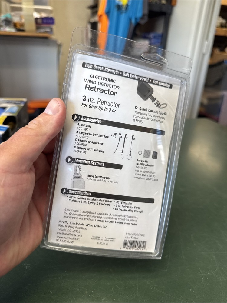 Firefly Gear Keeper Electronic Wind Detector Retractor