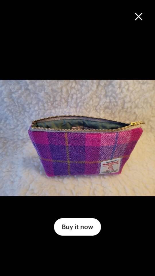 💜🩷Handmade Harris Tweed Accessories set🩷💜