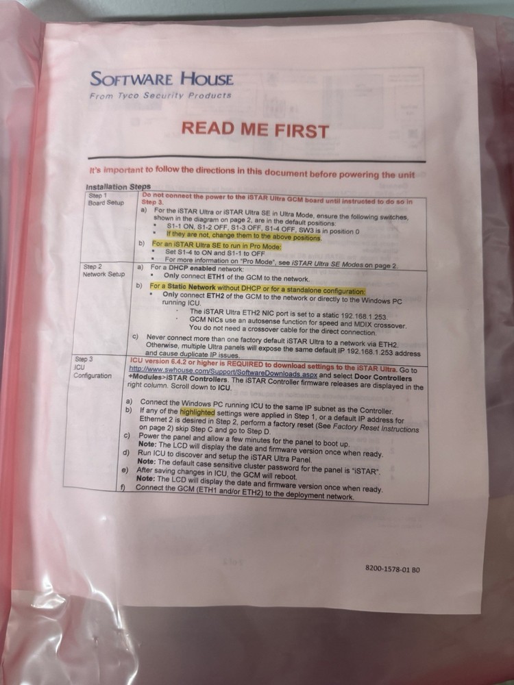 Software House iSTAR ULTRA GCM Module USTAR GCM Access Control Board