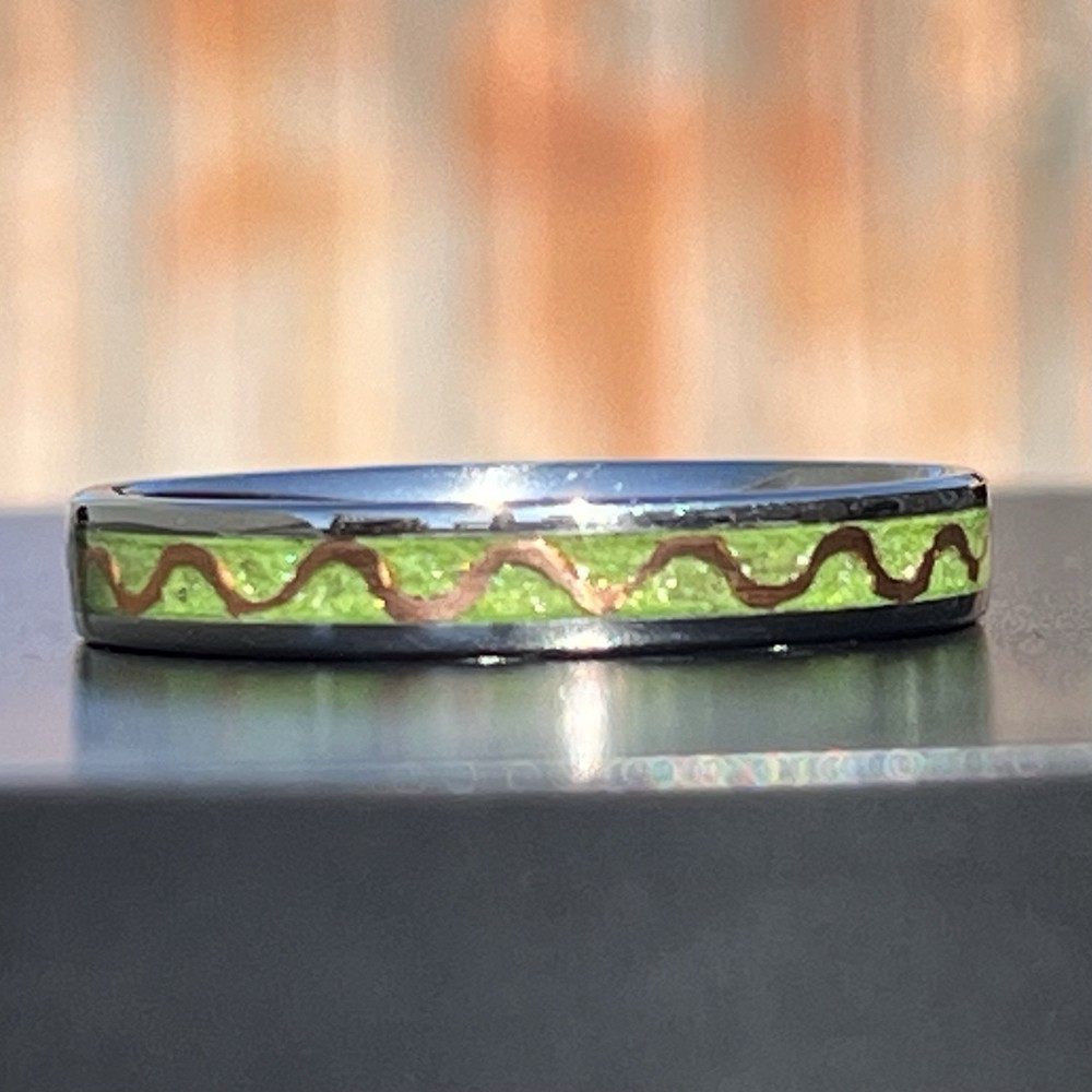 Handcrafted Peridot & Copper Ring