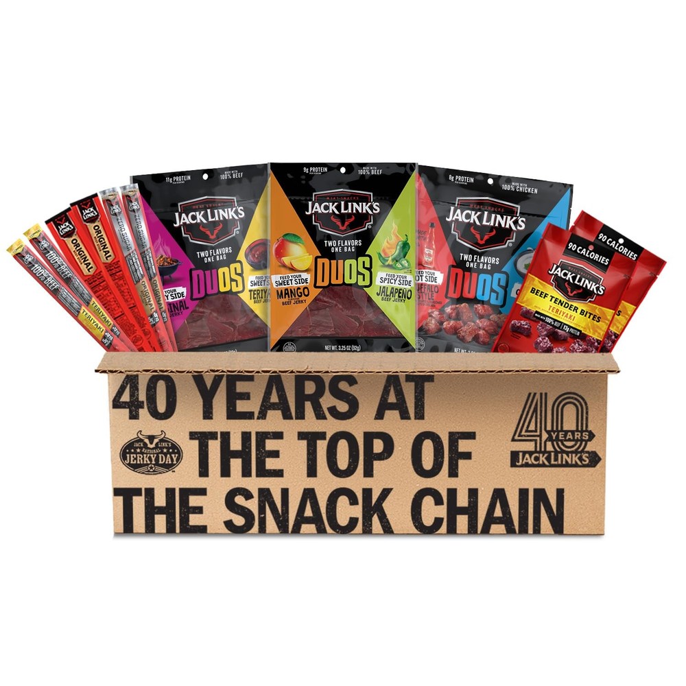 Jack Link’s DUOs Gift – Includes Beef Jerky, Chicken & Tender Bites, & Sticks...