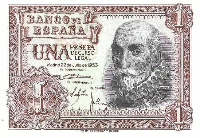 One Spanish Peseta Banknote