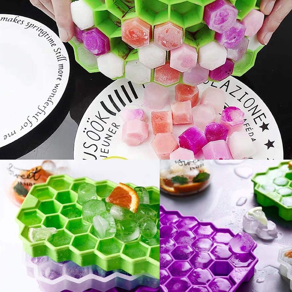 8 Pack Silicone Ice Cube Molds, MOLAREPI Ice Cube Trays with Lids Flexible