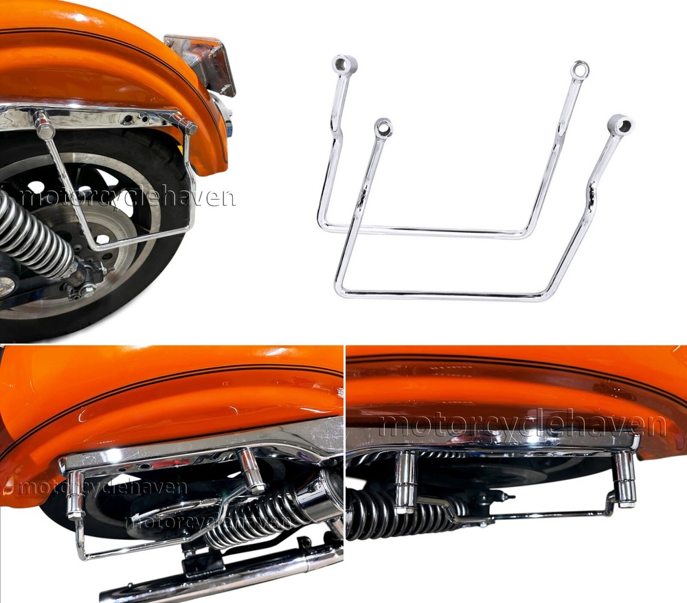 1994-2003 Harley Davidson Sportster Saddlebag Support Brackets Bar Mount Chrome