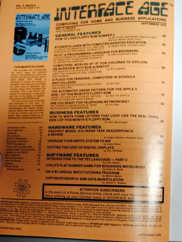 Historic Interface Age September 1978 Vol 3 Issue 9 Ships Worldwide