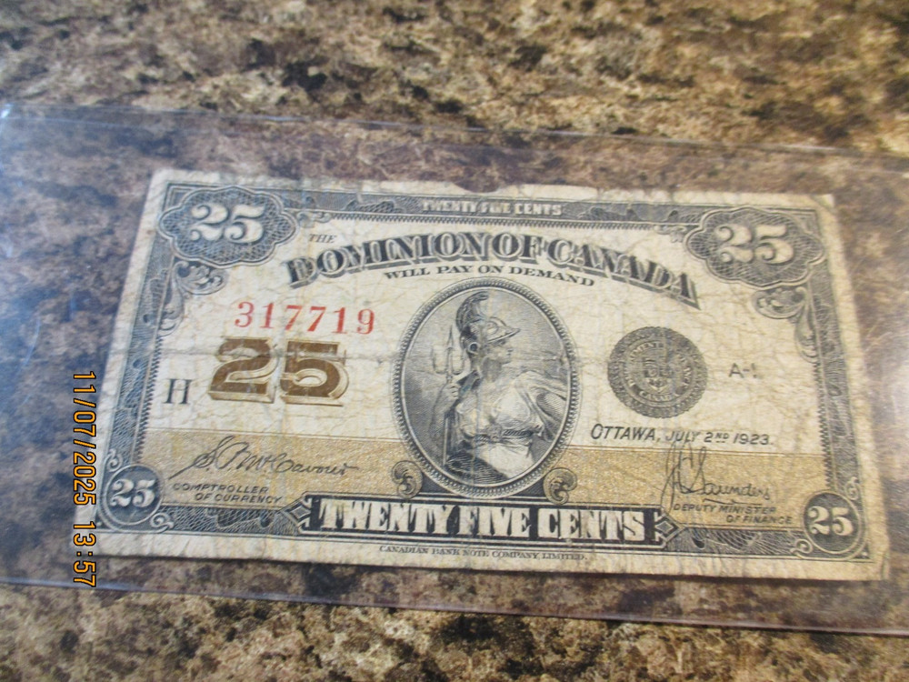 1923 CANADA  25 CENT     FF