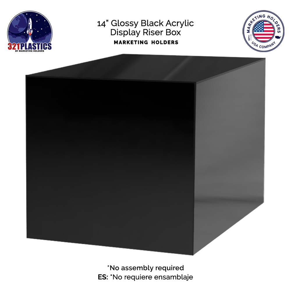 14 Inch Black Acrylic Display Box Versatile Square Merchandise Bin