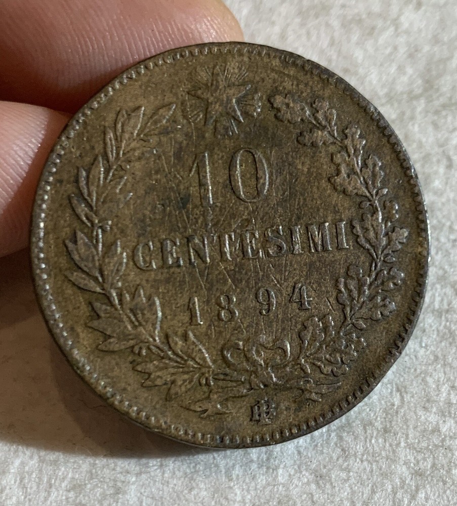 1894 Italy 10 Centesimi XF
