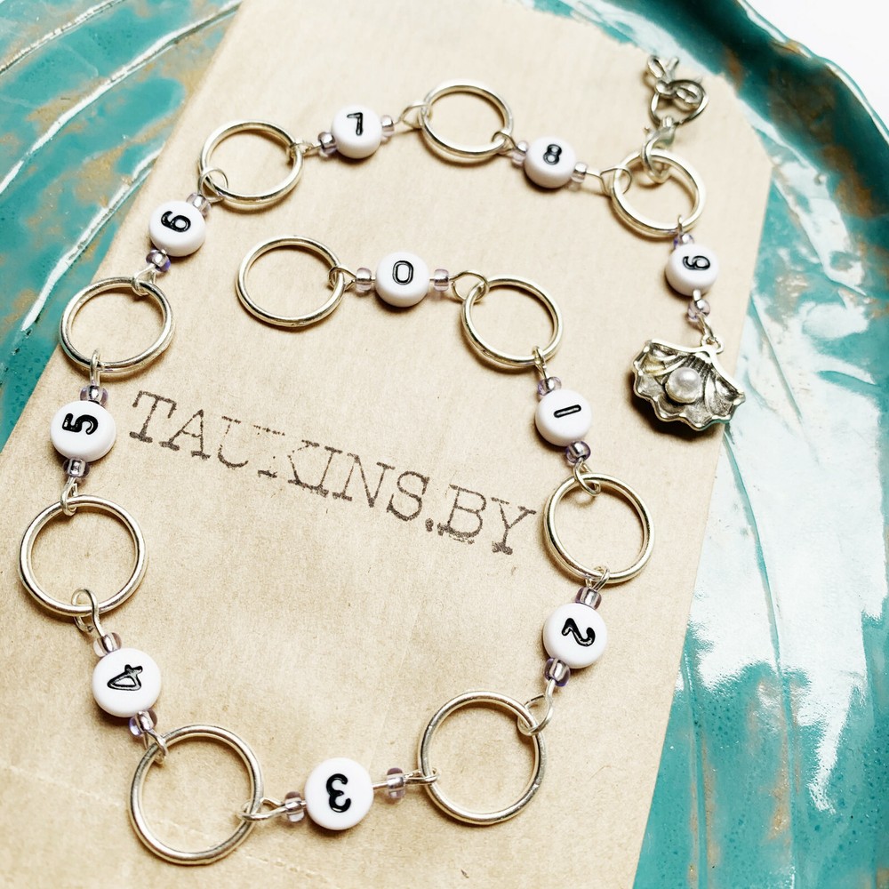 Shell chain row counter for knitting