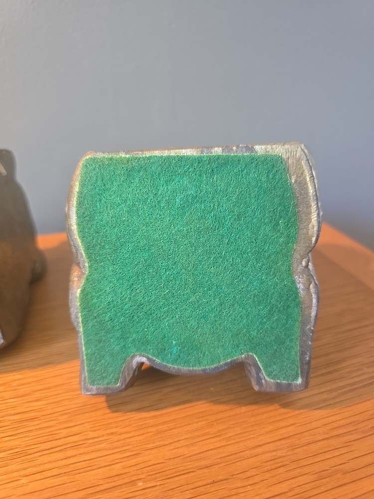 Vintage Elephant Bookend Pair Heavy Brass 6" Tall
