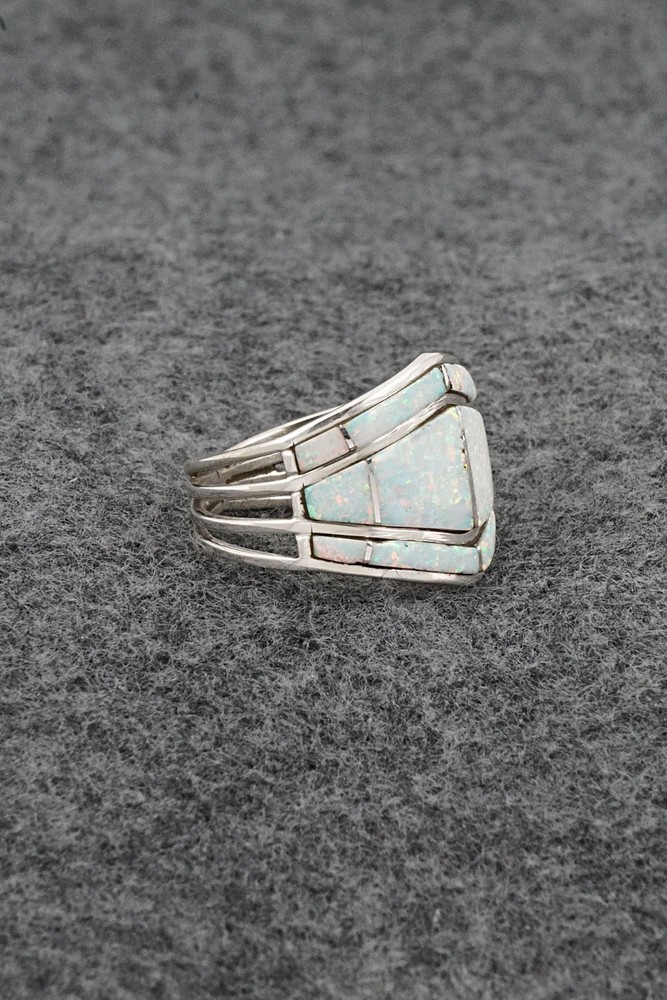 Opalite & Sterling Silver Ring - Andrew Enrico - Size 8