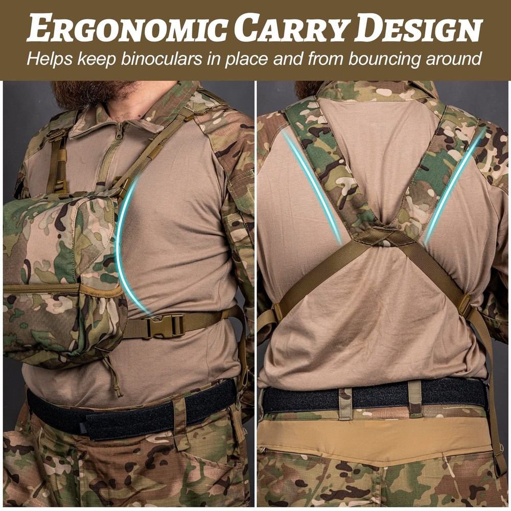 Binocular Harness, Adjustable Binocular Harness Chest Pack with Rain Cover fo...