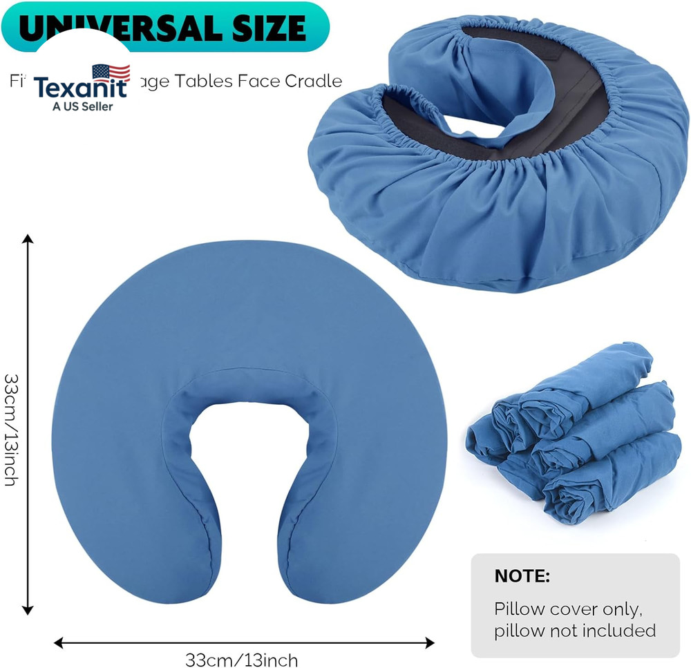 Reusable Microfiber Massage Face Rest Covers Extra Soft & Heavy Face Cradle Cove