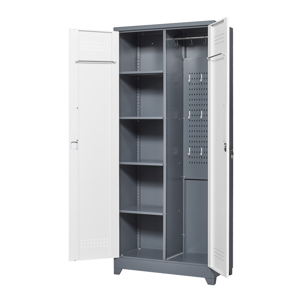 72" Metal Locker Cabinet - Locking Doors - Adjustable Shelves - Utility Storage