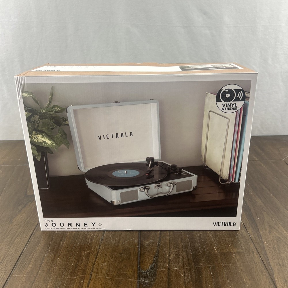 Victrola Journey+ Bluetooth Record Player Suitcase Blue Open Box Tested Working