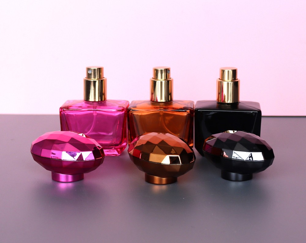 30ml Empty Glass Perfume Bottle - Reflective Oval Cap