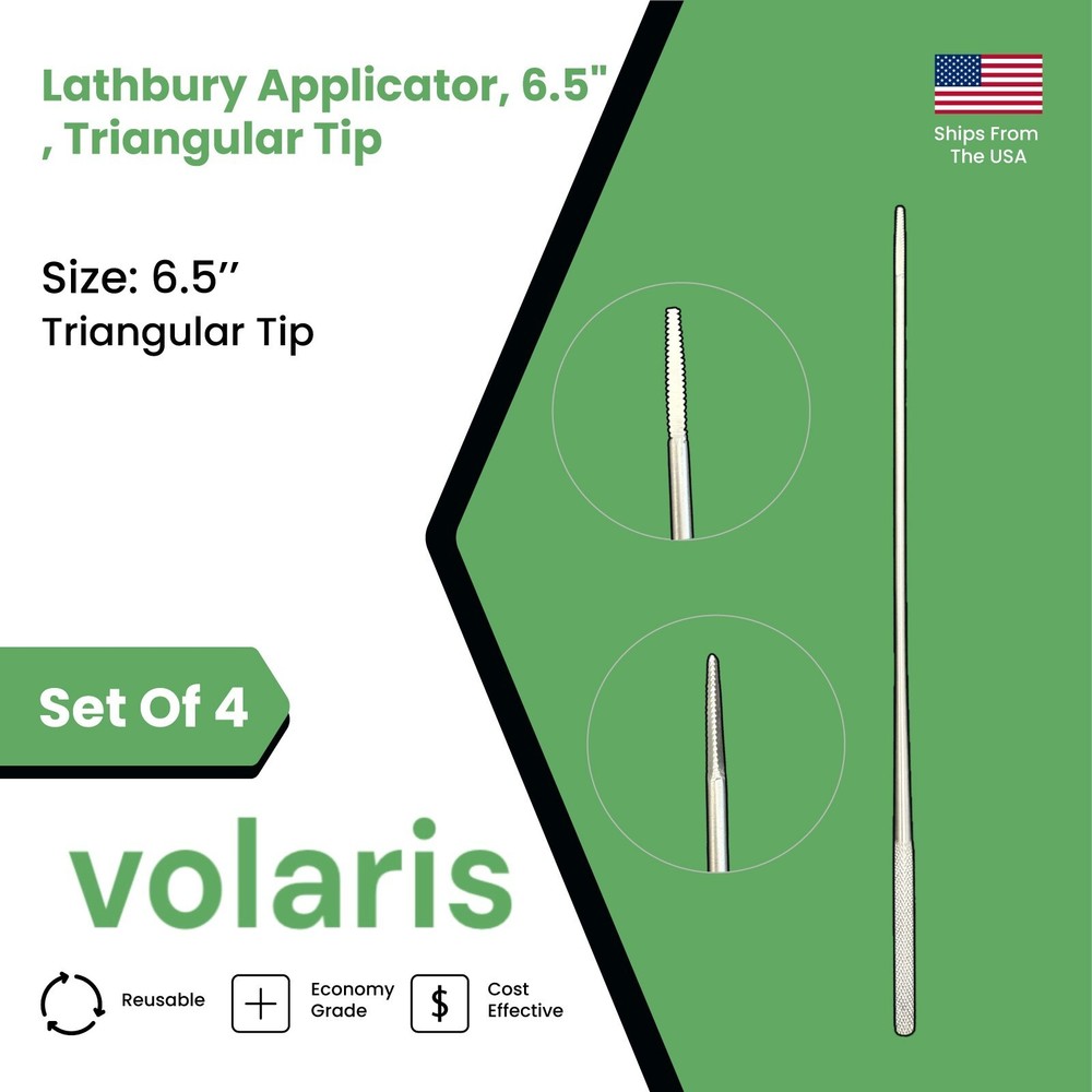 Set of 4 Lathbury Applicators, 6.5", Triangular Tip
