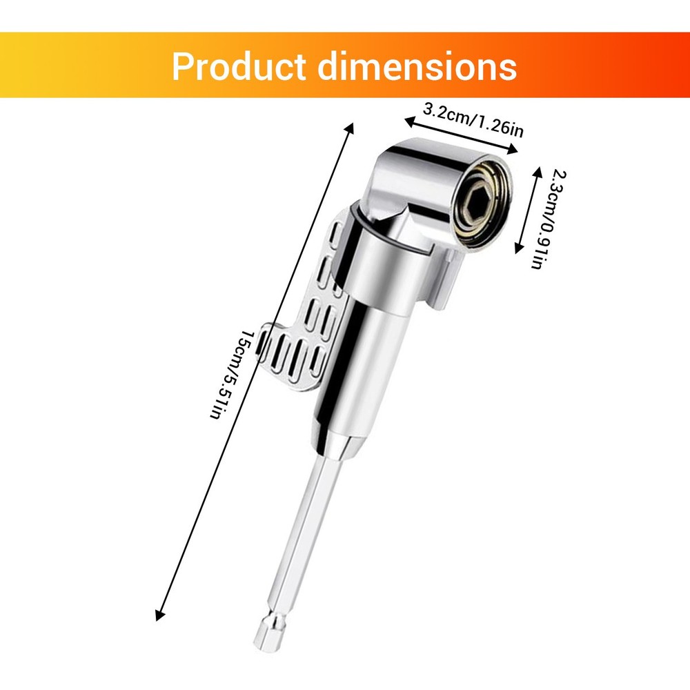 Detachable 90 Degree Screwdriver Right Angle Drill Attachment DIY Socket Adapter
