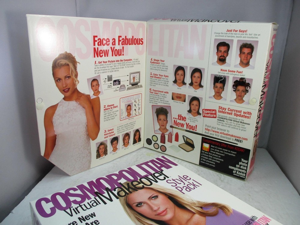 1997 SegaSoft Cosmopolitan Virtual Makeover & Style Pack - PC & Mac CD-ROM w/Box