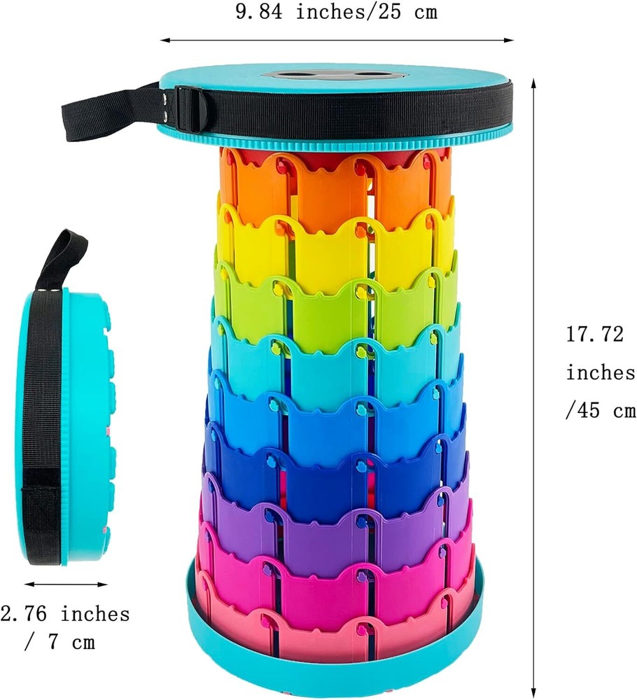 Lightweight Folding Stool Upgraded Collapsible Stool, Retractable Blue