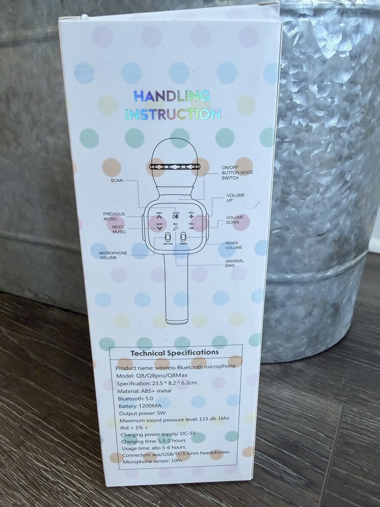 6-in-1 Wireless Karaoke Microphone- Pink