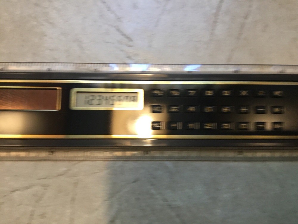 Vintage Solar Ruler With LCD-Clock and Calculator Tested Working