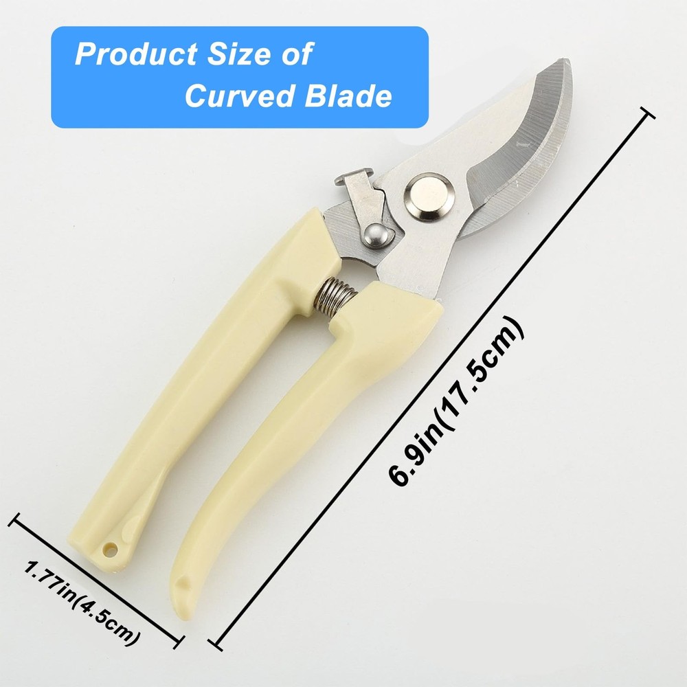 Yolmooat 2Pcs Professional Pruning Shears (Include 1 Bypass General, White