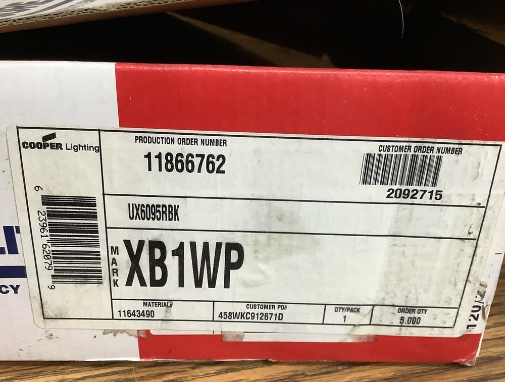 Cooper XB1WP/UX61RBK Exit/Emergency sign