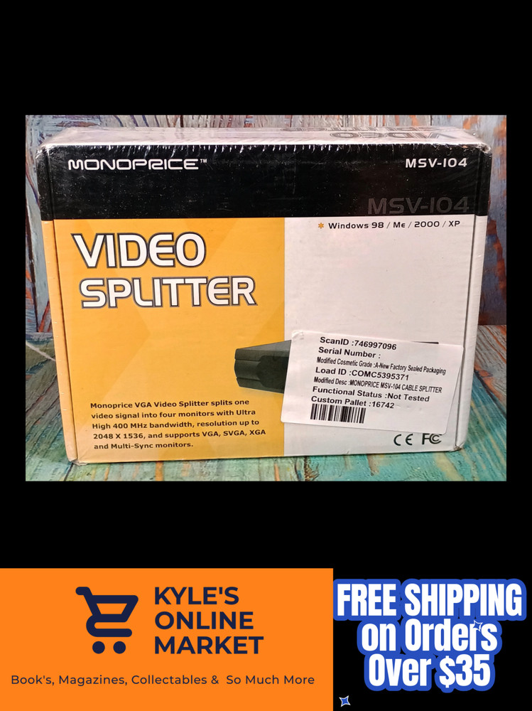 Monoprice Video Splitter - MSV - 104 - NEW