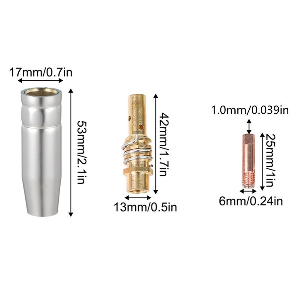 For 15AK For MIG Welder Accessory Kit 8PCS Includes Gas Diffuser Contact Tips