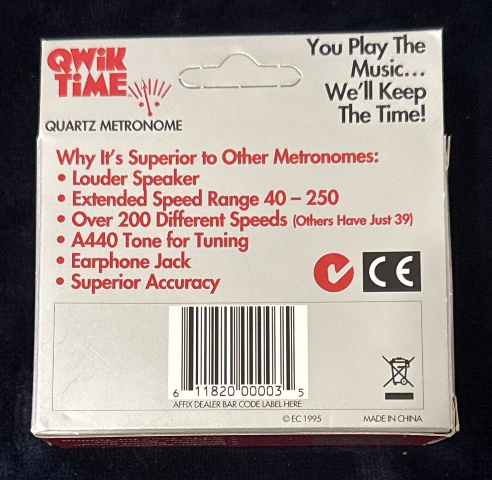 Qwik Time Quartz Metronome QT-3 - New In Box